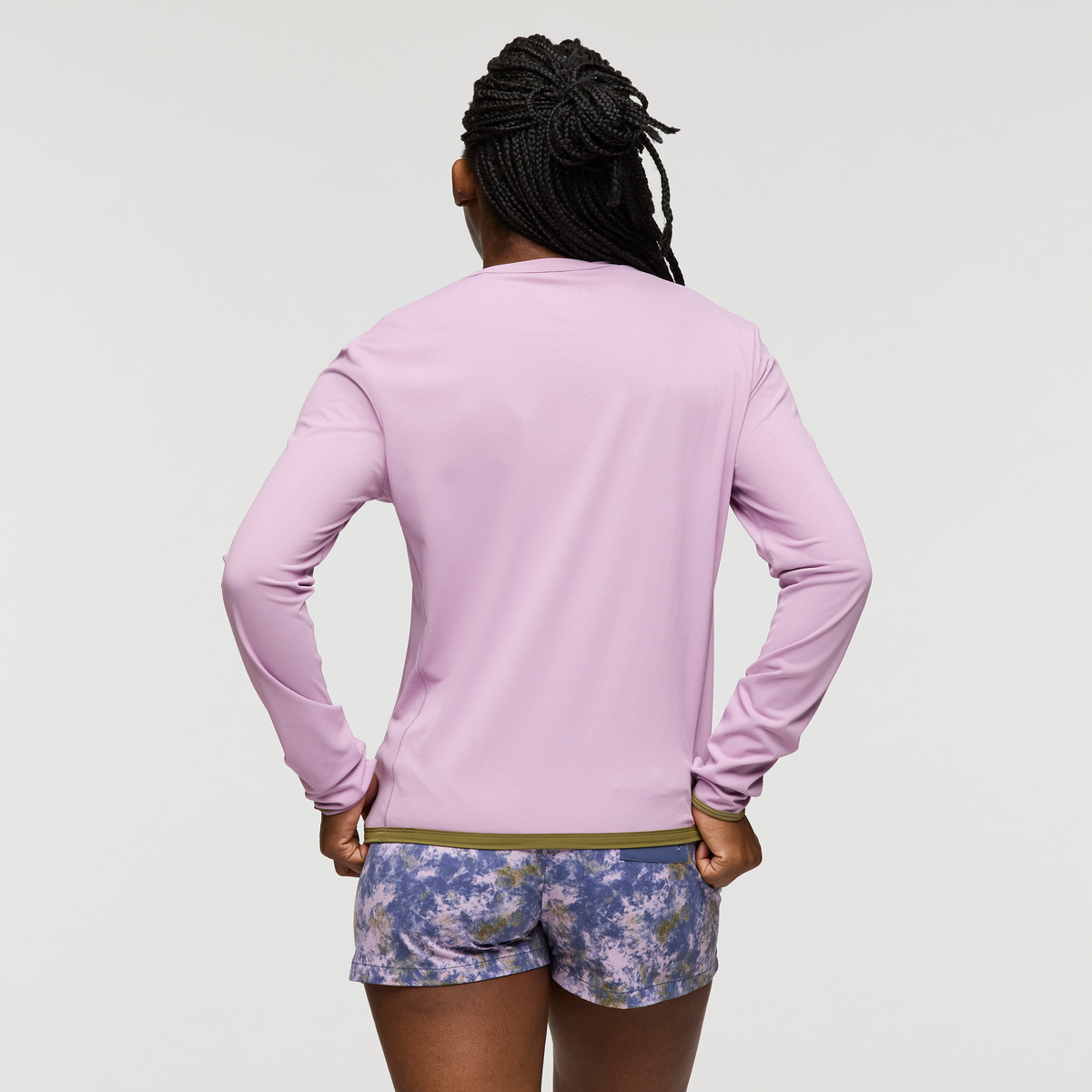 Sombra Long-Sleeve Sun Shirt, Antique, Model Nadine