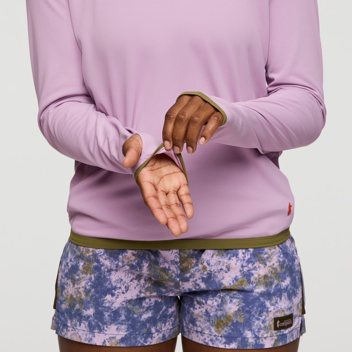 Sombra Long-Sleeve Sun Shirt, Antique, Model Nadine