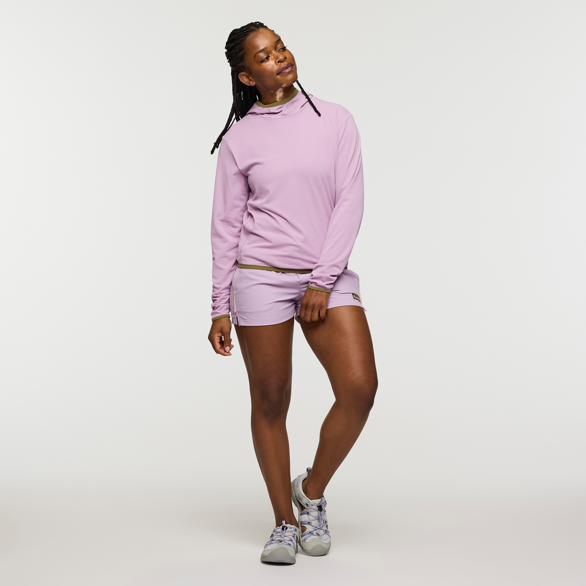 Sombra Sun Hoodie - Women's, Antique, Model Nadine, shoppable
