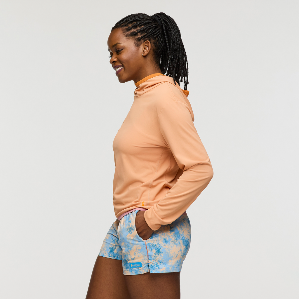 Sombra Sun Hoodie - Women's, Apricot, Model Nadine