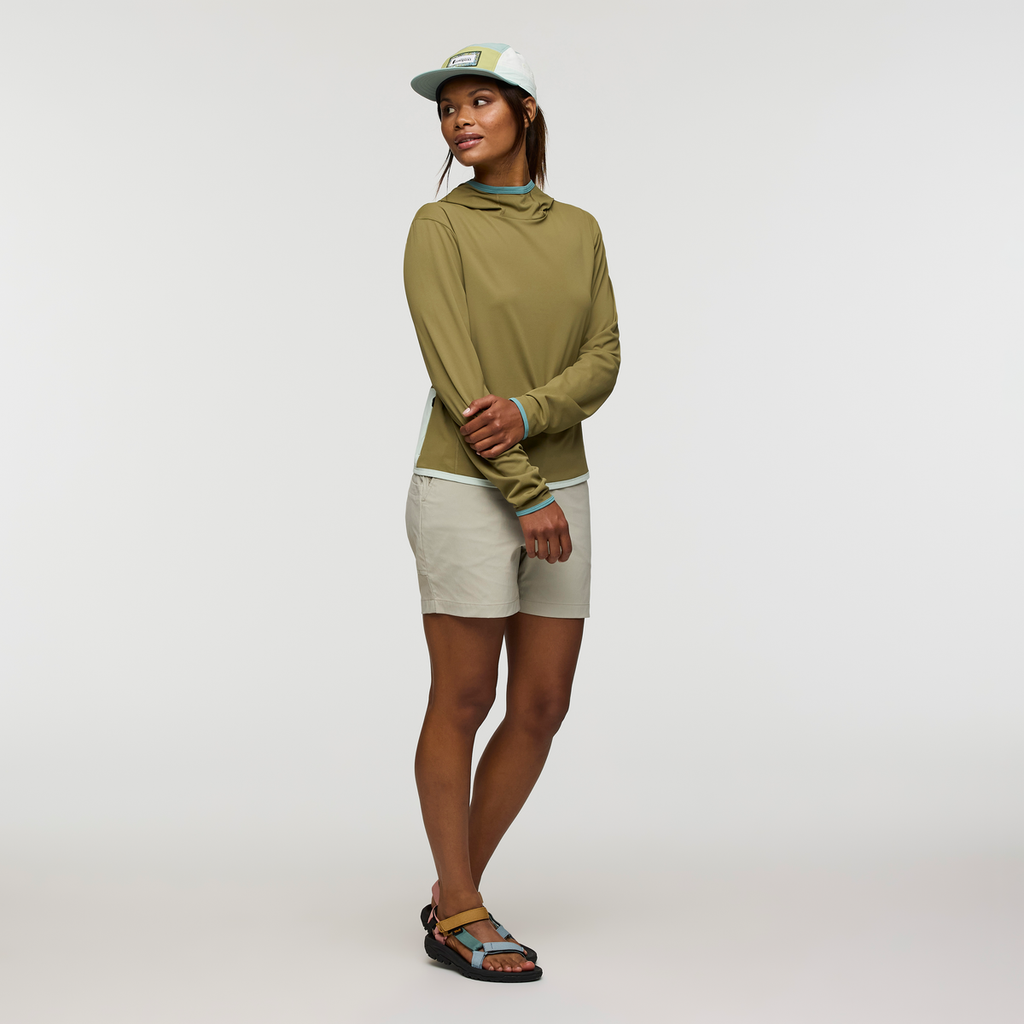 Sombra Sun Hoodie - Women's, Moss, Model Nadine, shoppable