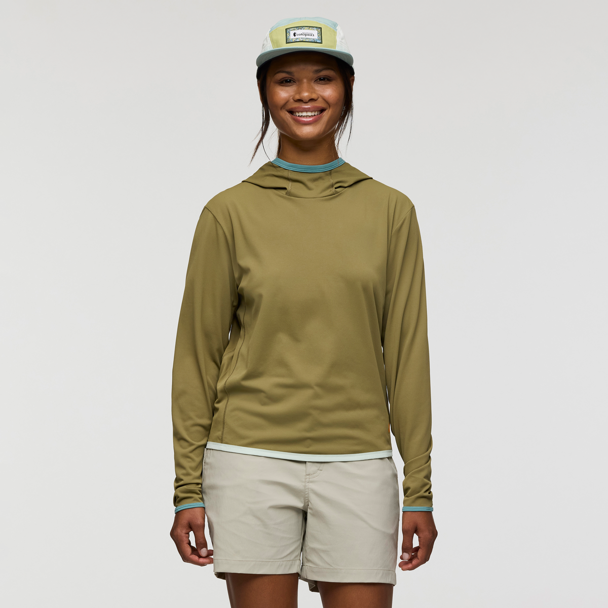 Sombra Sun Hoodie - Women's, Moss, Model Nadine