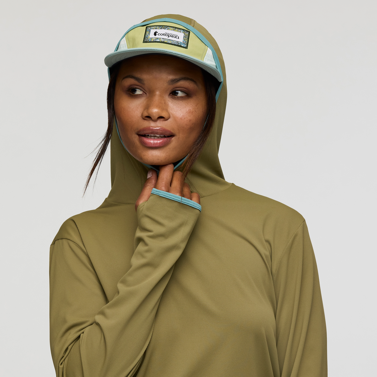 Sombra Sun Hoodie - Women's, Moss, Model Nadine