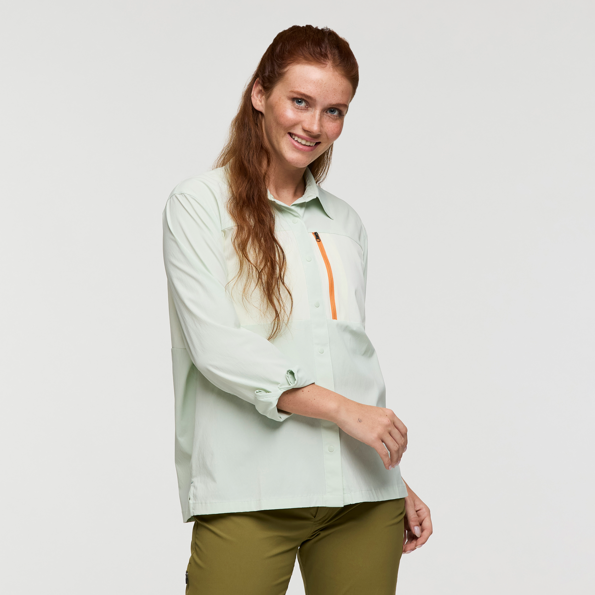 Sumaco Long-Sleeve Shirt - Women's, Foam/Dew, Model Caitlyn