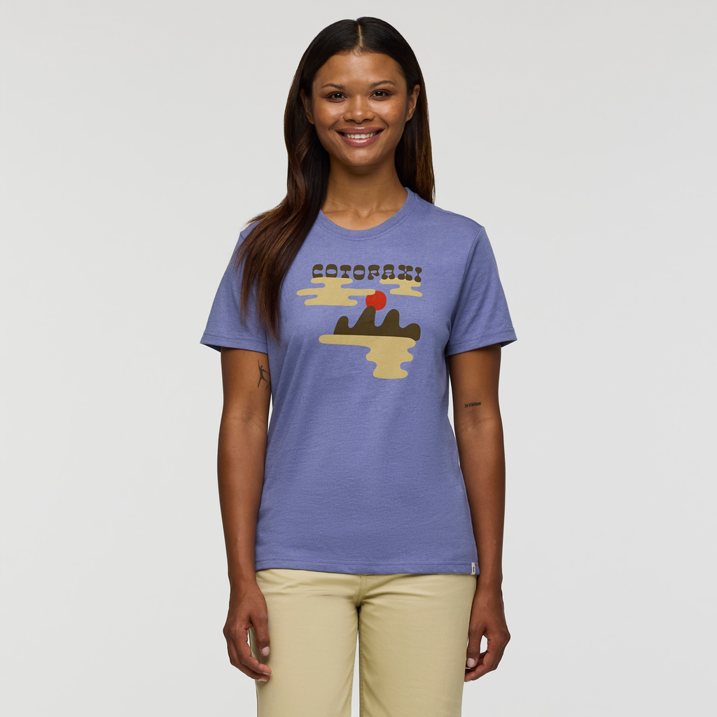 Sunrise Lake T-Shirt - Women's, Blue Smoke, Model Jade