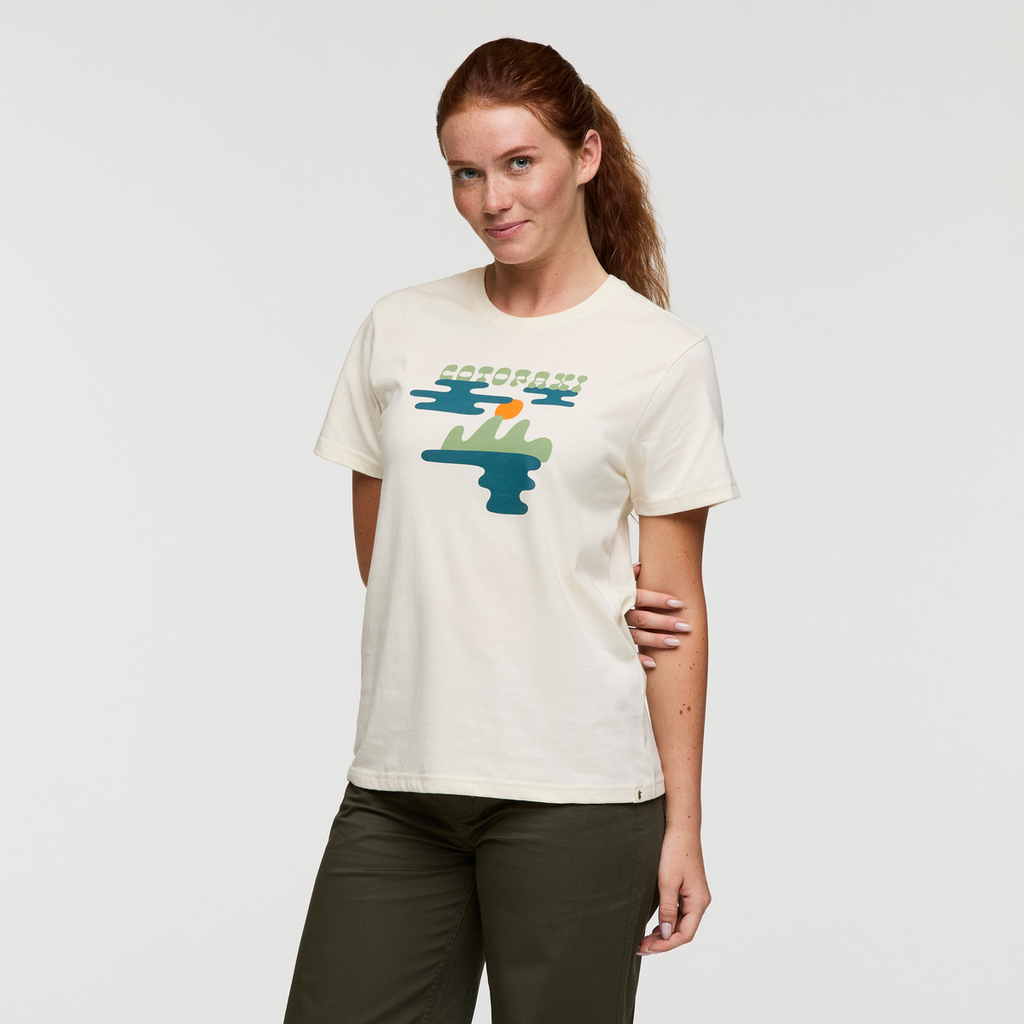 Sunrise Lake T-Shirt - Women's, Bone, Model Caitlyn