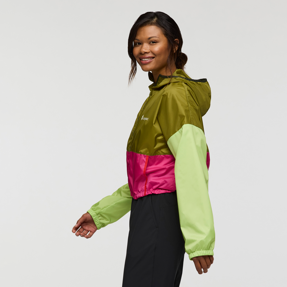 Teca Crop Jacket - Women's, Green Juice, Model Jade