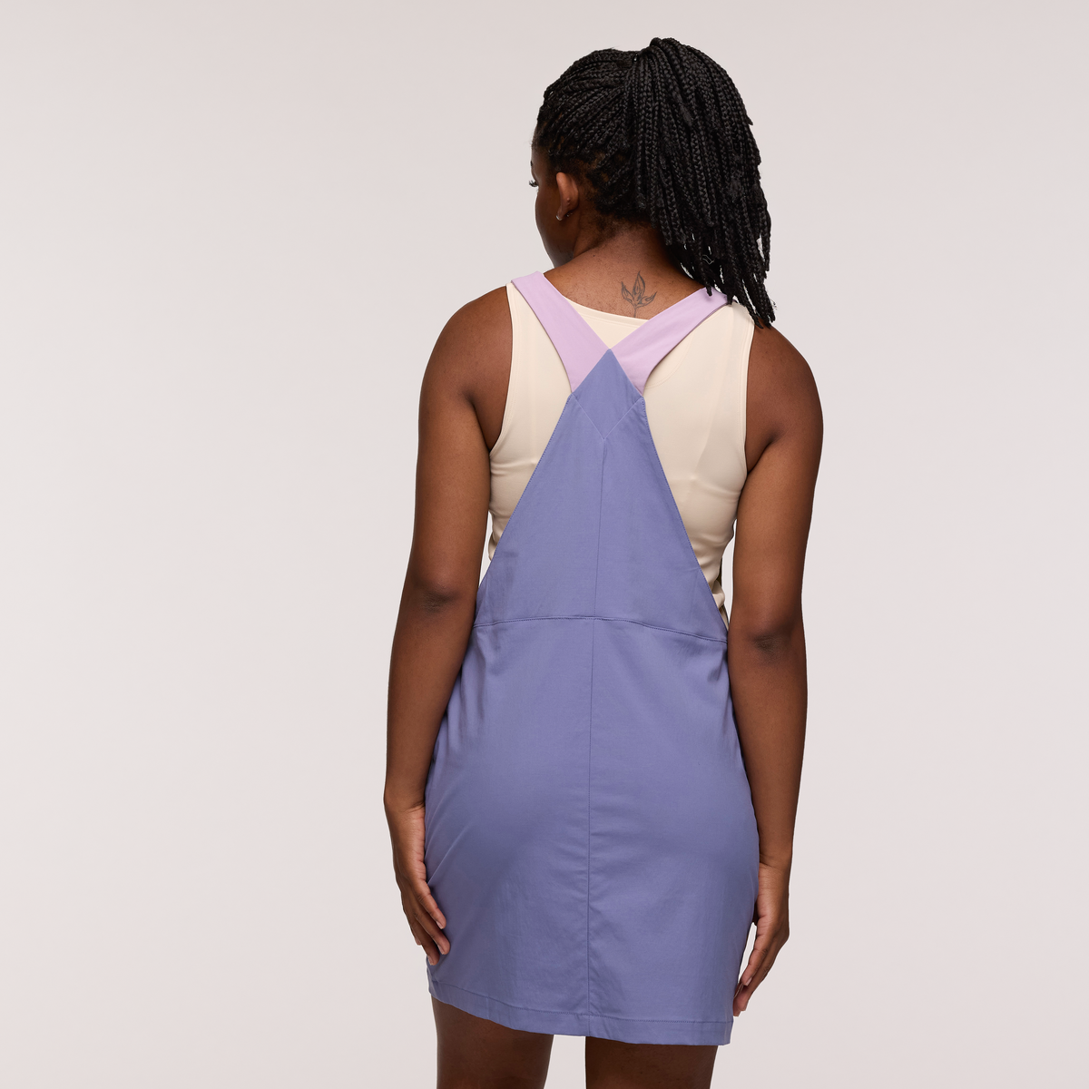 Tolima Overall Dress - Women's, Blue Smoke, Model Nadine