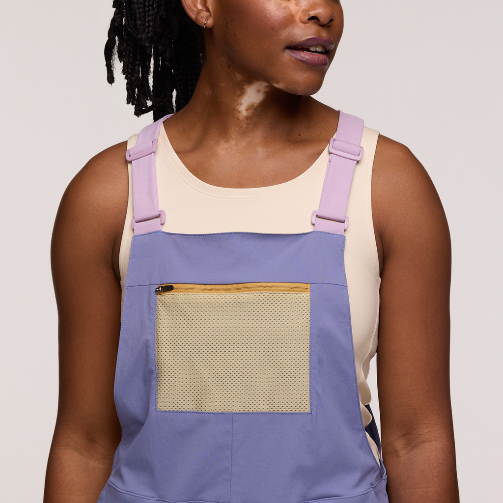 Tolima Overall Dress - Women's, Blue Smoke, Model Nadine