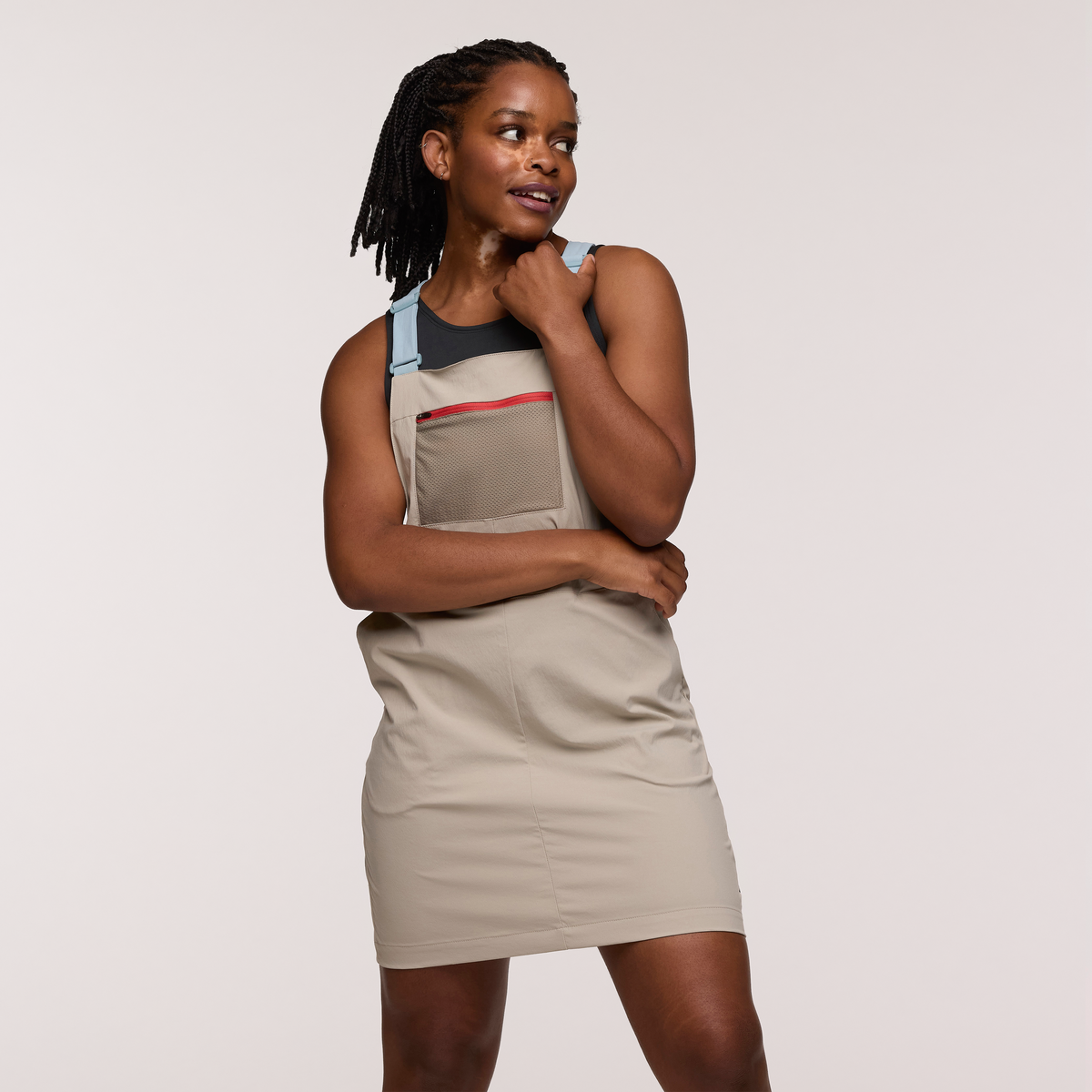 Tolima Overall Dress - Women's, Pebble, Model Nadine