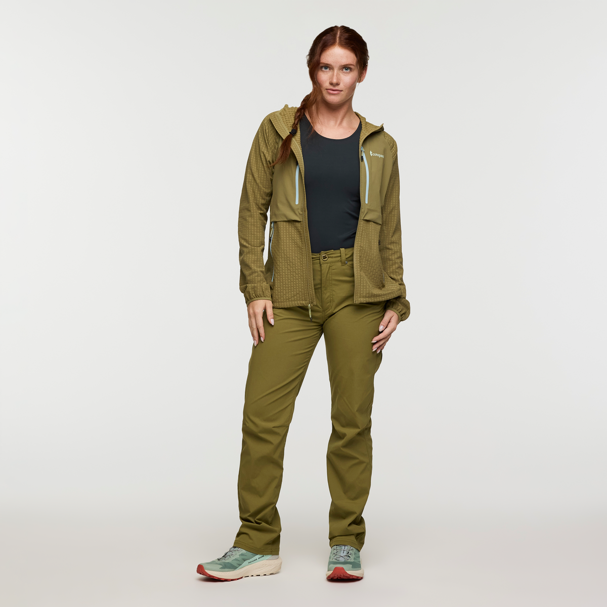 Yermo Hooded Jacket - Women's, Moss, Model Caitlyn