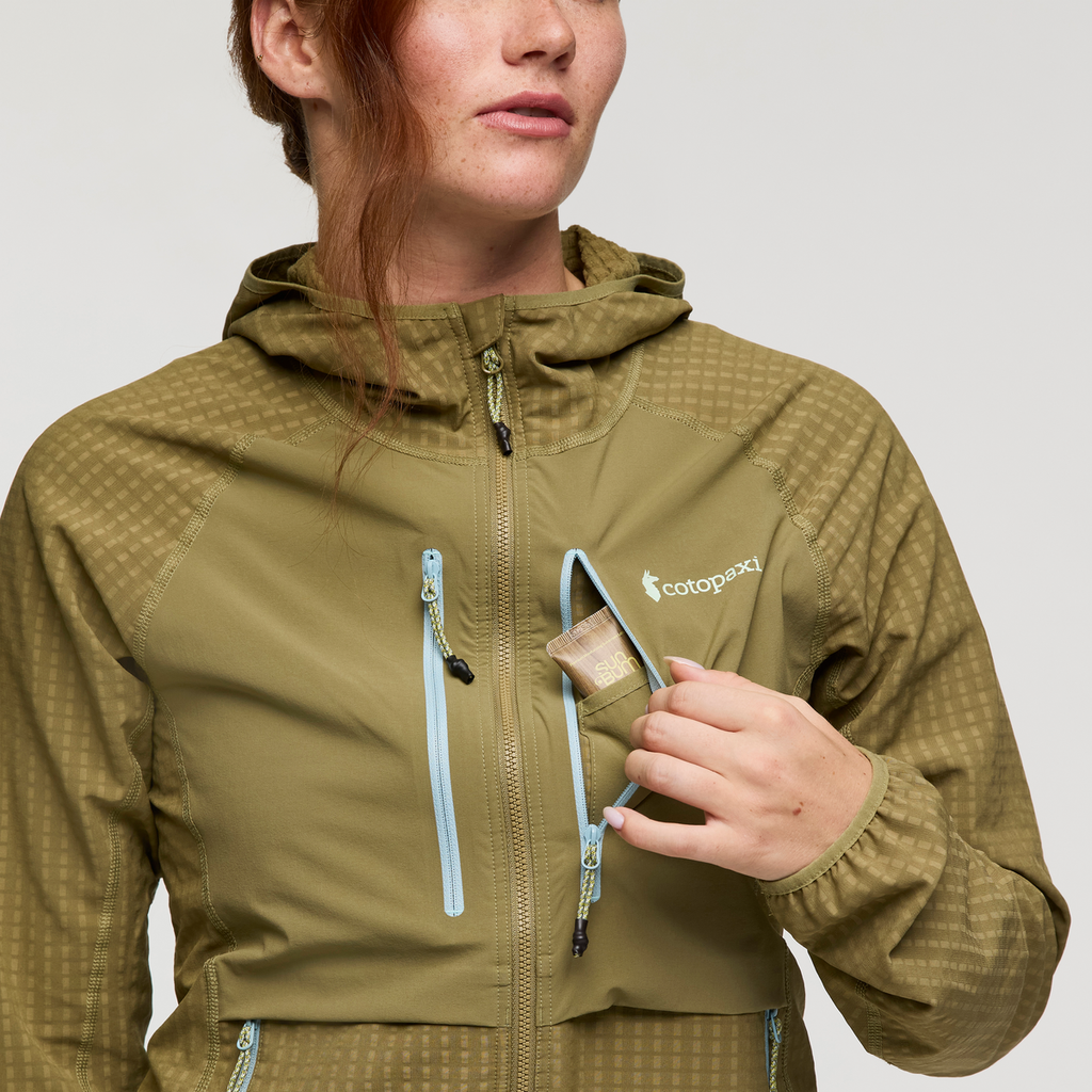 Yermo Hooded Jacket - Women's, Moss, Model Caitlyn