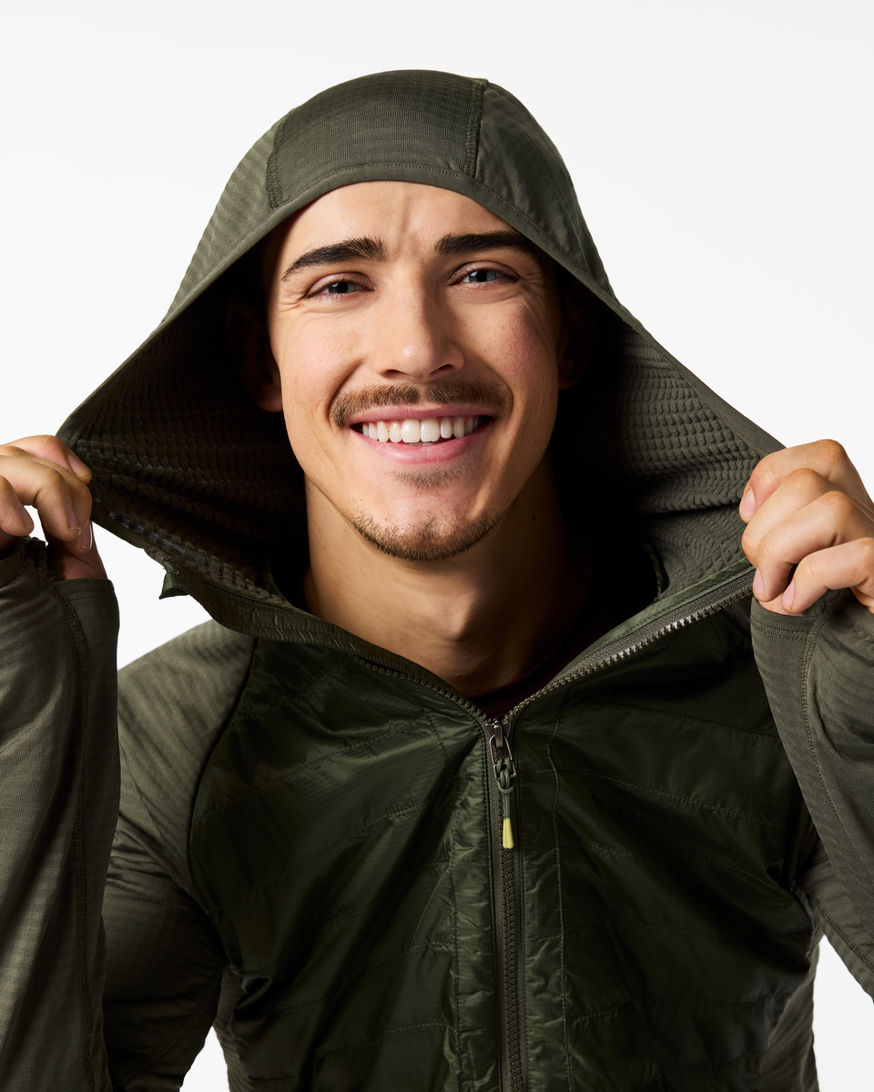 Capa Hybrid Insulated Hooded Jacket - Men's, Fatigue, Model Kellan