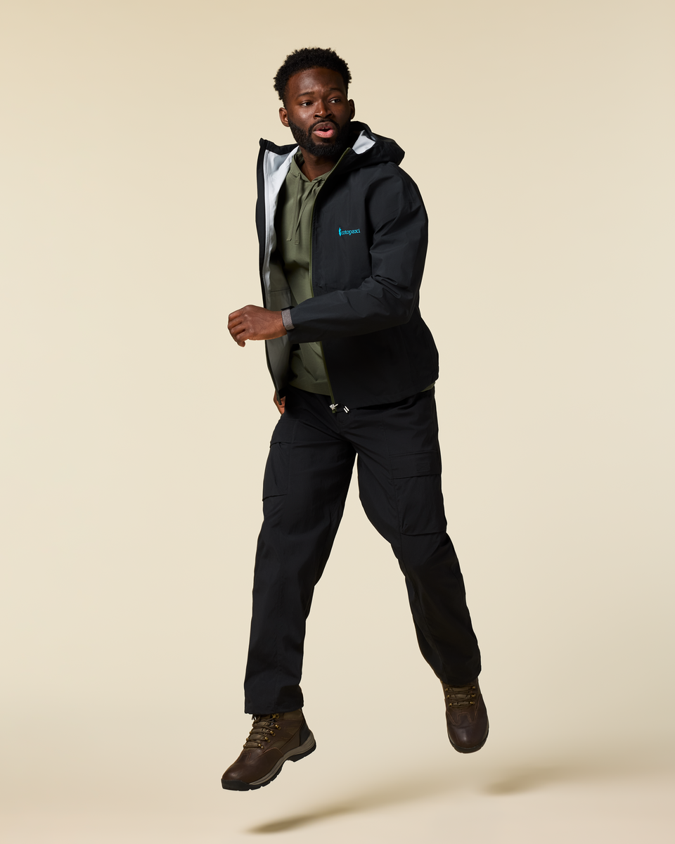 Cielo Rain Jacket - Men's, All Black, Model Kirk