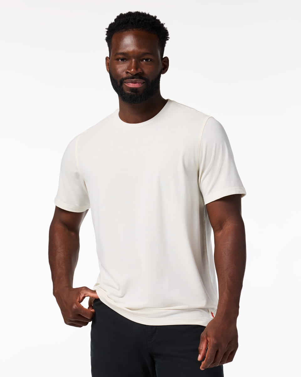 Empaca Crew T-Shirt - Men's, Bone, Model Kirk