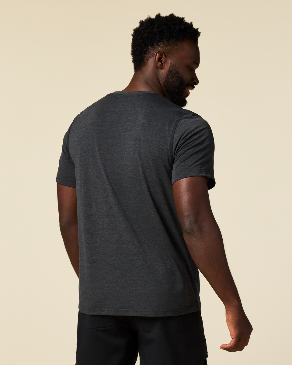 Empaca Crew T-Shirt - Men's, Heather Black, Model Kirk
