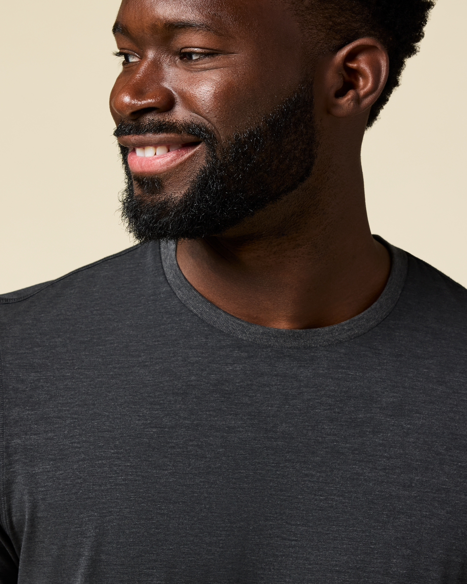 Empaca Crew T-Shirt - Men's, Heather Black, Model Kirk