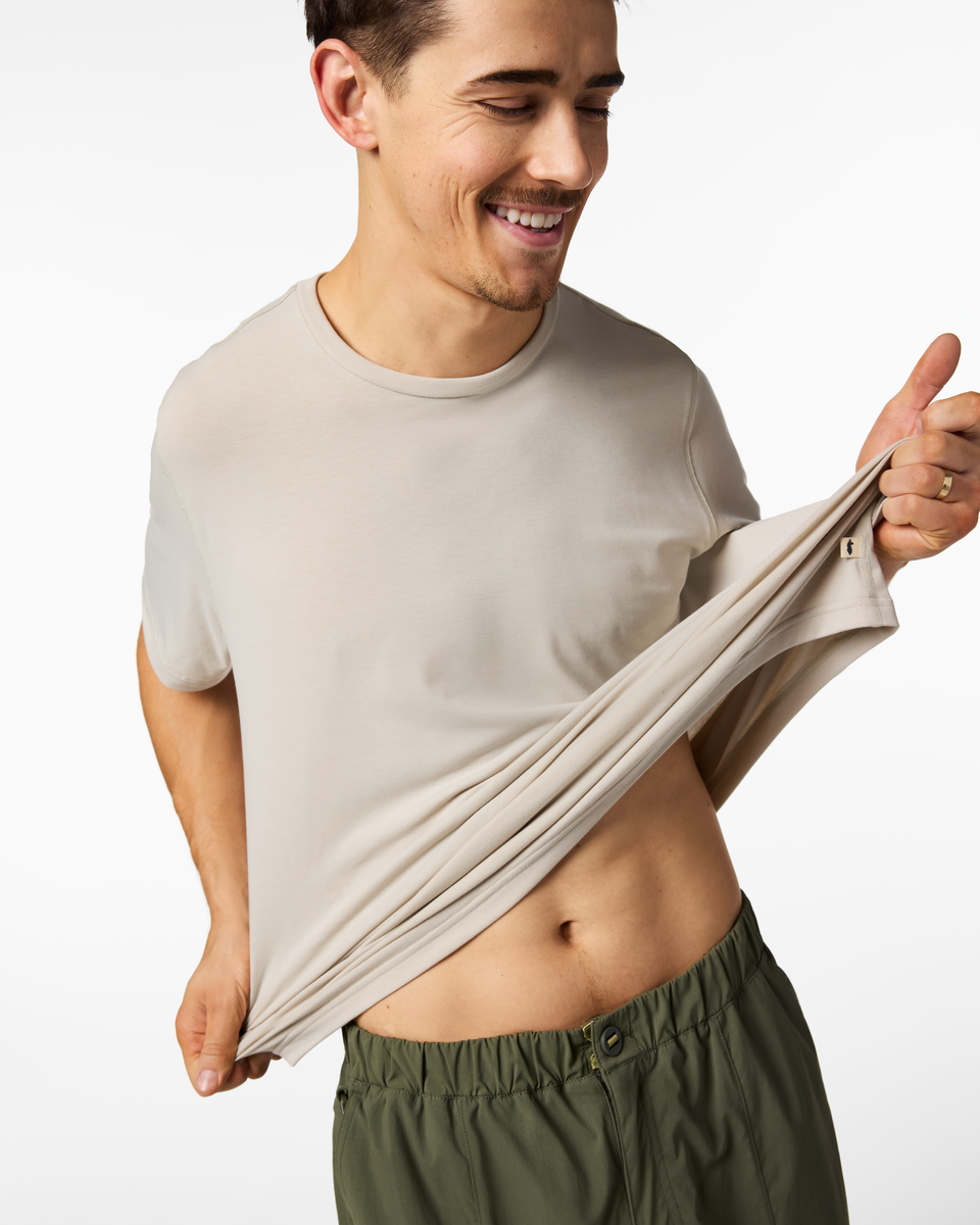 Empaca Crew T-Shirt - Men's, Mineral, Model Kellan