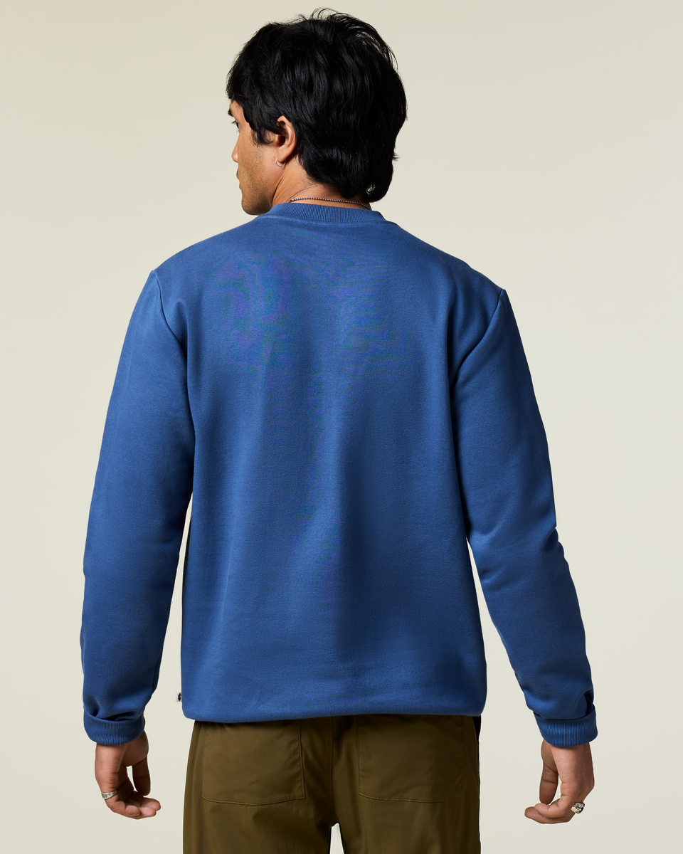 Lava Llama Crew Sweatshirt - Men's, Deep Sea, Model Christian