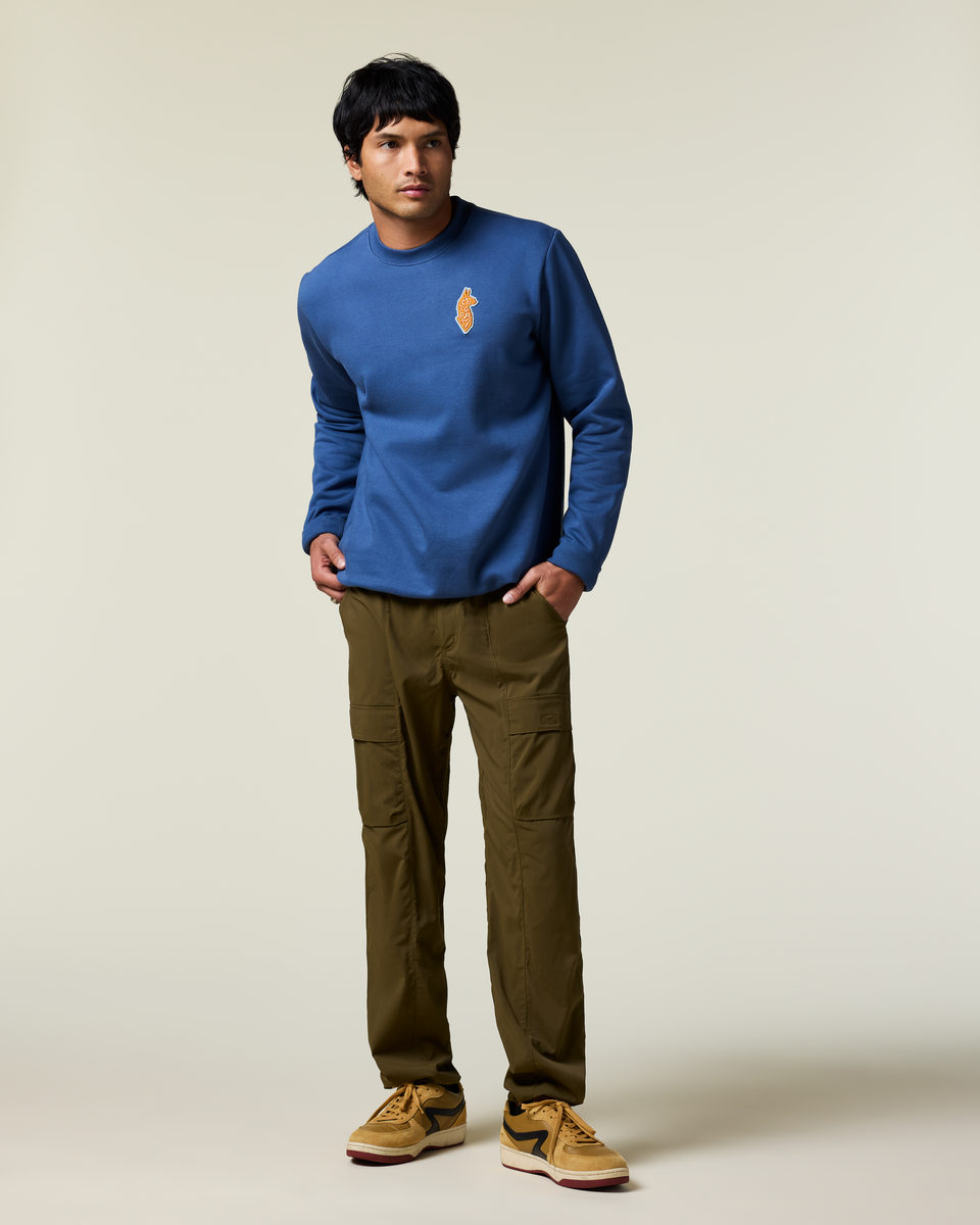 Lava Llama Crew Sweatshirt - Men's, Deep Sea, Model Christian