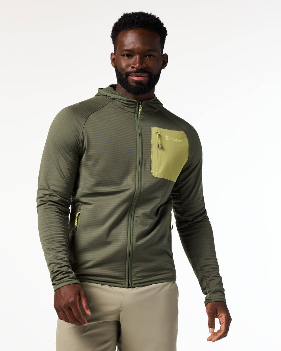 Otero Fleece Full-Zip Hooded Jacket - Men's, Fatigue, Model Kirk