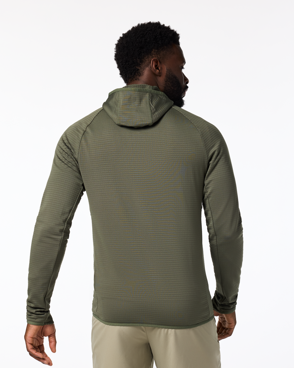 Otero Fleece Full-Zip Hooded Jacket - Men's, Fatigue, Model Kirk