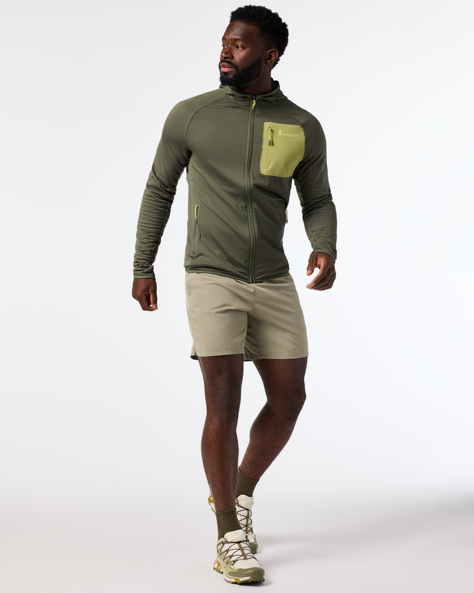 Otero Fleece Full-Zip Hooded Jacket - Men's, Fatigue, Model Kirk