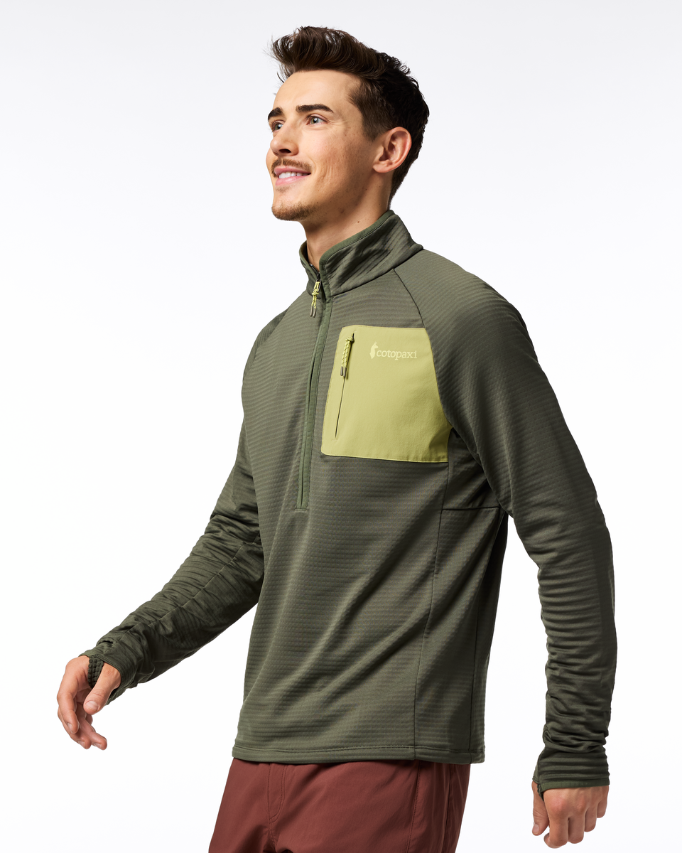 Otero Fleece Half-Zip Pullover - Men's, Fatigue, Model Kellan