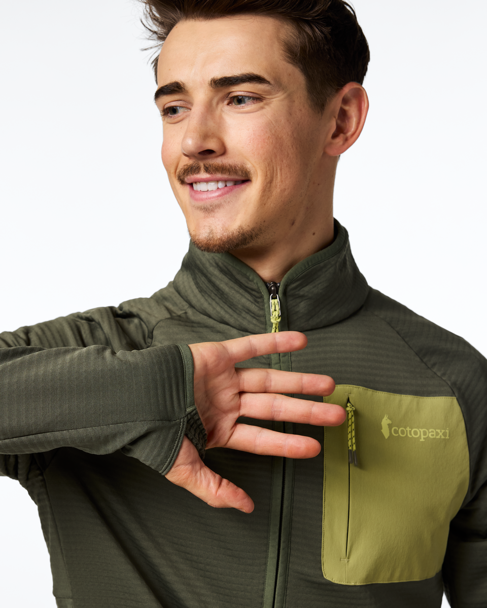 Otero Fleece Half-Zip Pullover - Men's, Fatigue, Model Kellan