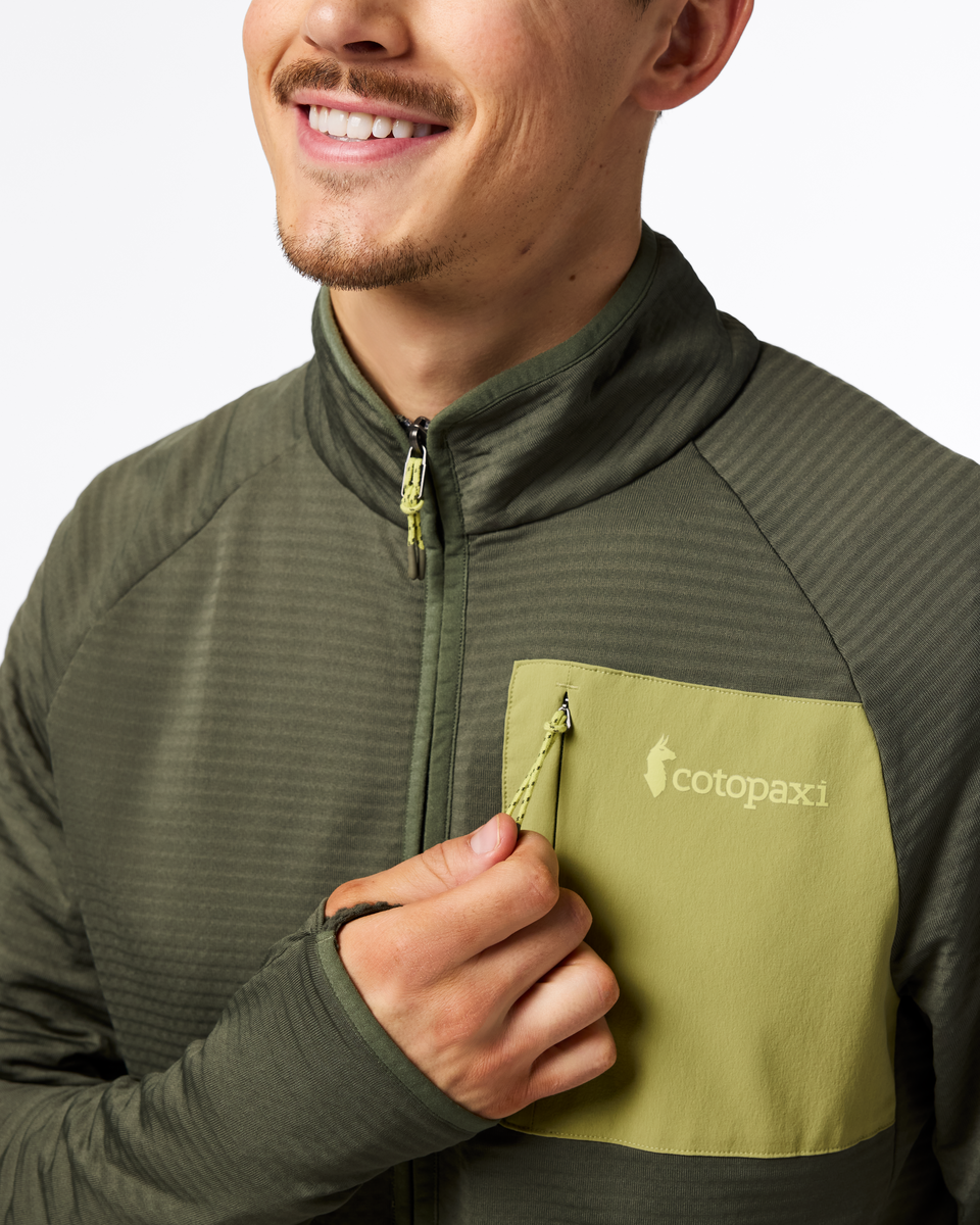 Otero Fleece Half-Zip Pullover - Men's, Fatigue, Model Kellan