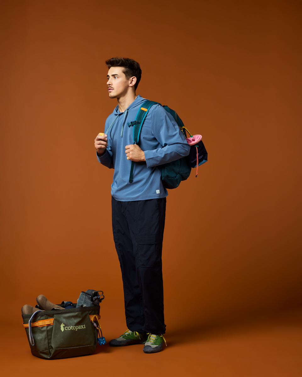 Pulso Tech Hoodie - Men's, Steel Blue, Model Kellan