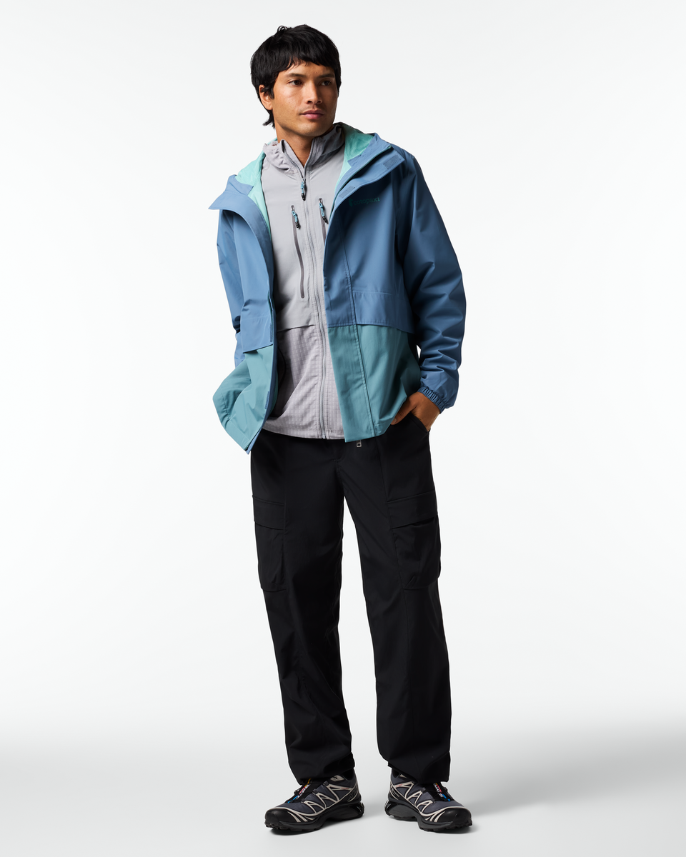 Rayu Rain Jacket - Men's, Steel Blue/Everglade, Model Christian