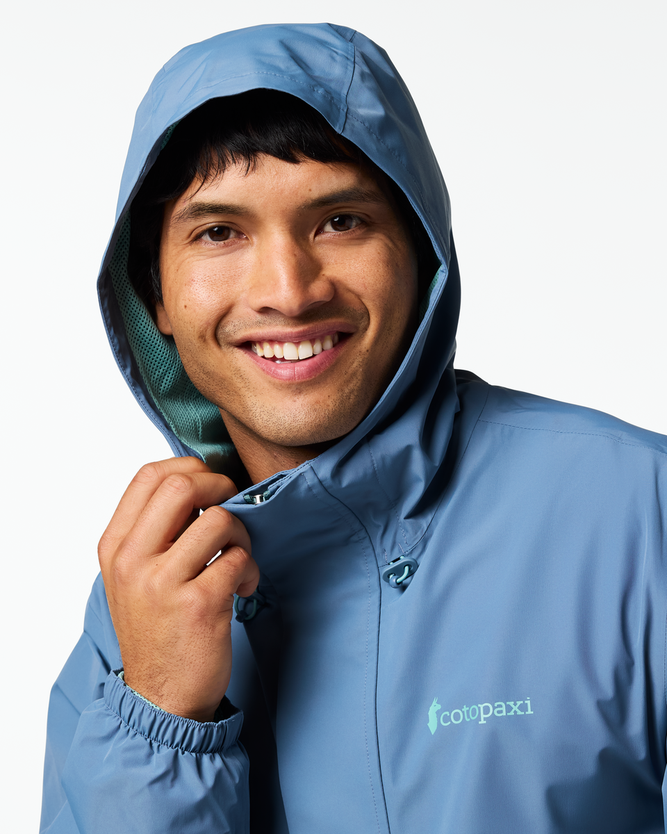 Rayu Rain Jacket - Men's, Steel Blue/Everglade, Model Christian
