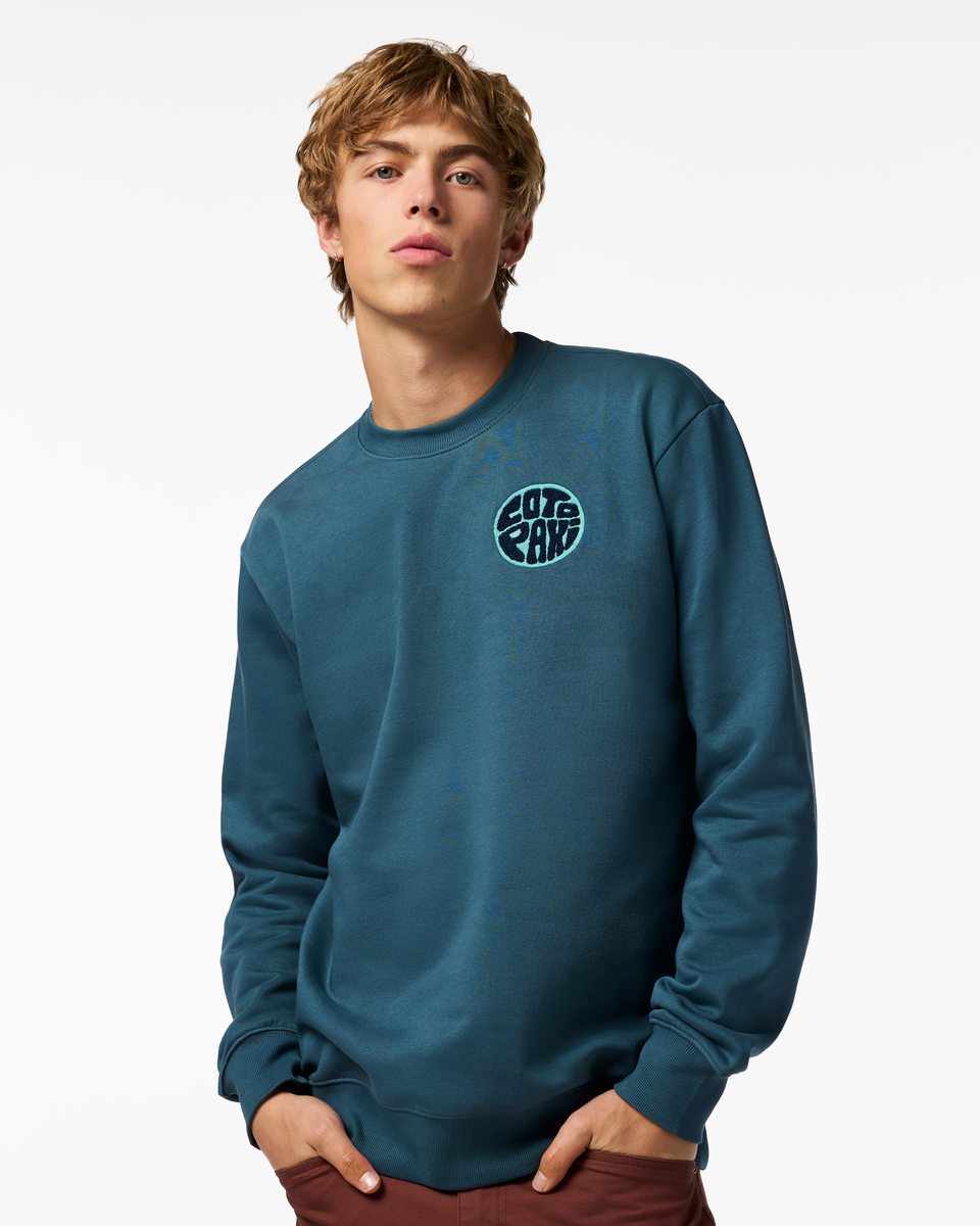 Trail To Sea Crew Sweatshirt - Men's, Ocean, Model Maximus