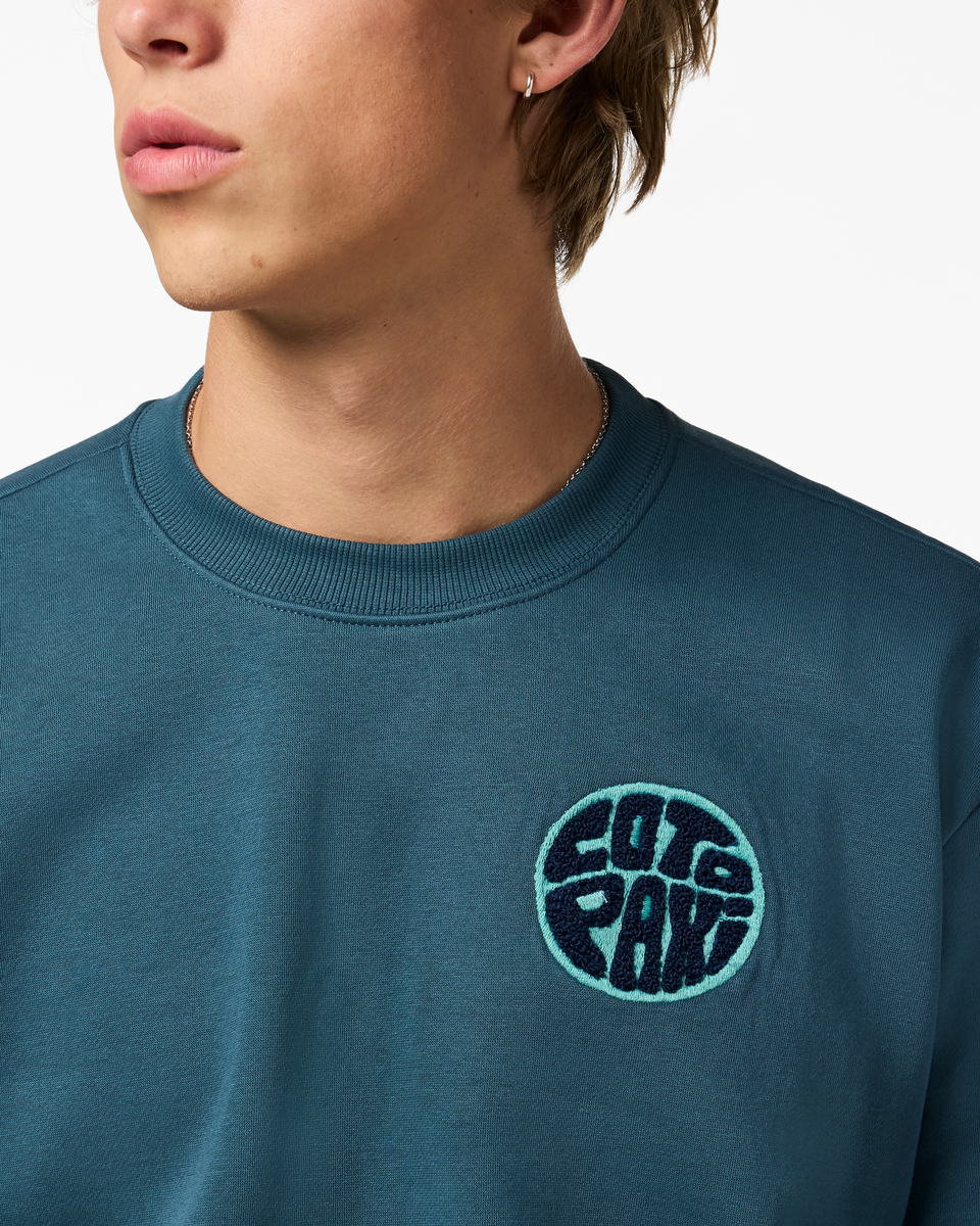 Trail To Sea Crew Sweatshirt - Men's, Ocean, Model Maximus