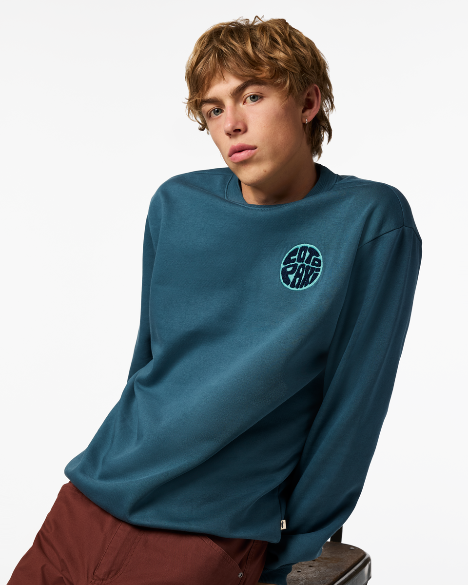 Trail To Sea Crew Sweatshirt - Men's, Ocean, Model Maximus