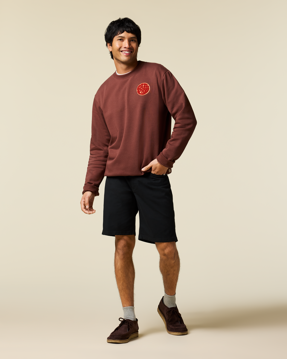 Trail To Sea Crew Sweatshirt - Men's, Sepia, Model Christian