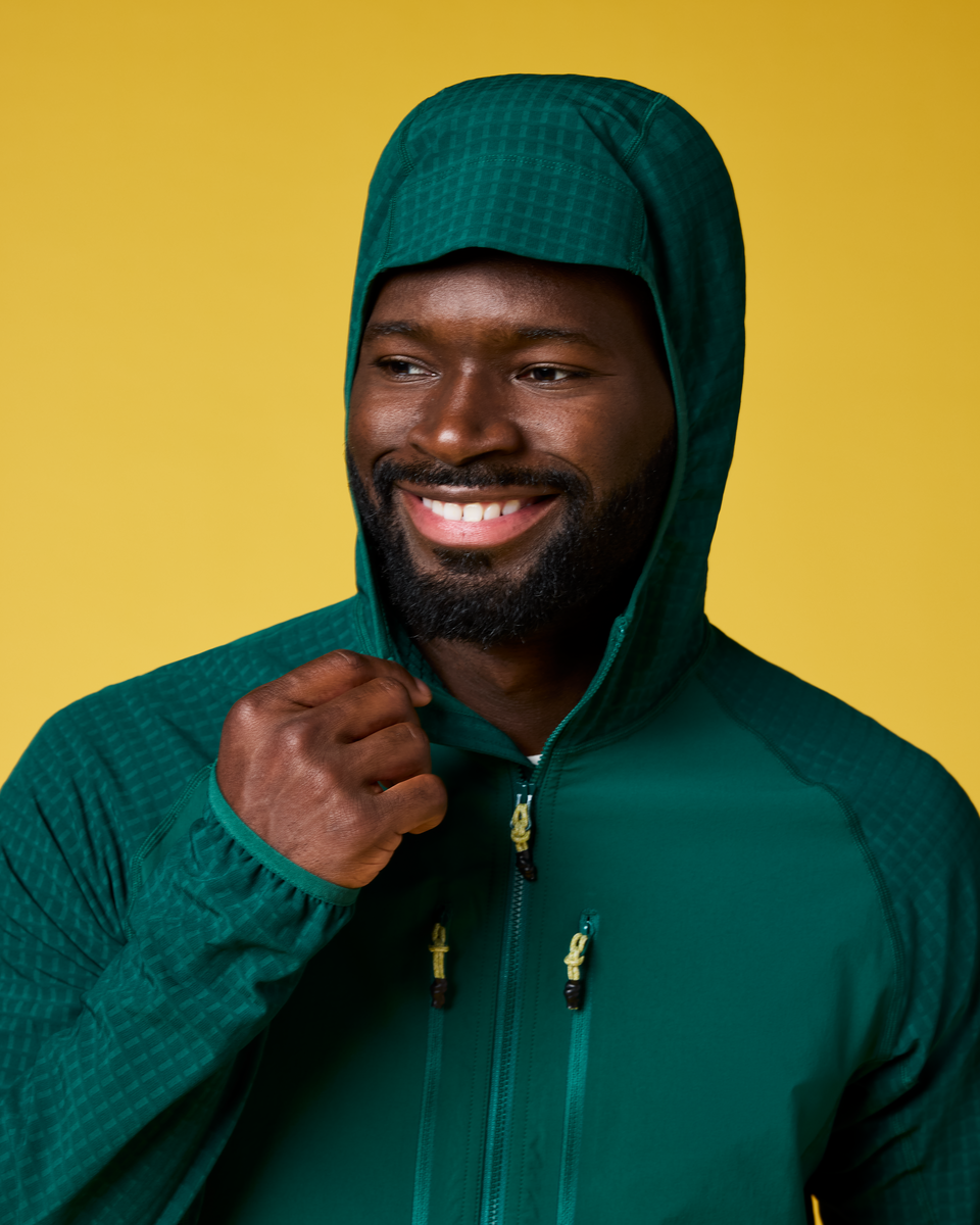 Yermo Hooded Jacket - Men's, Kale, Model Kirk
