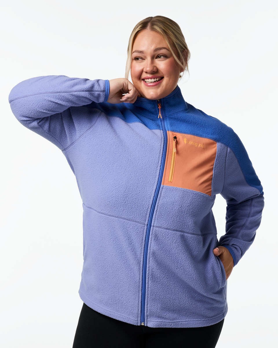 Abrazo Fleece Full-Zip Jacket - Women's, Azure/Aster, Model Jordy