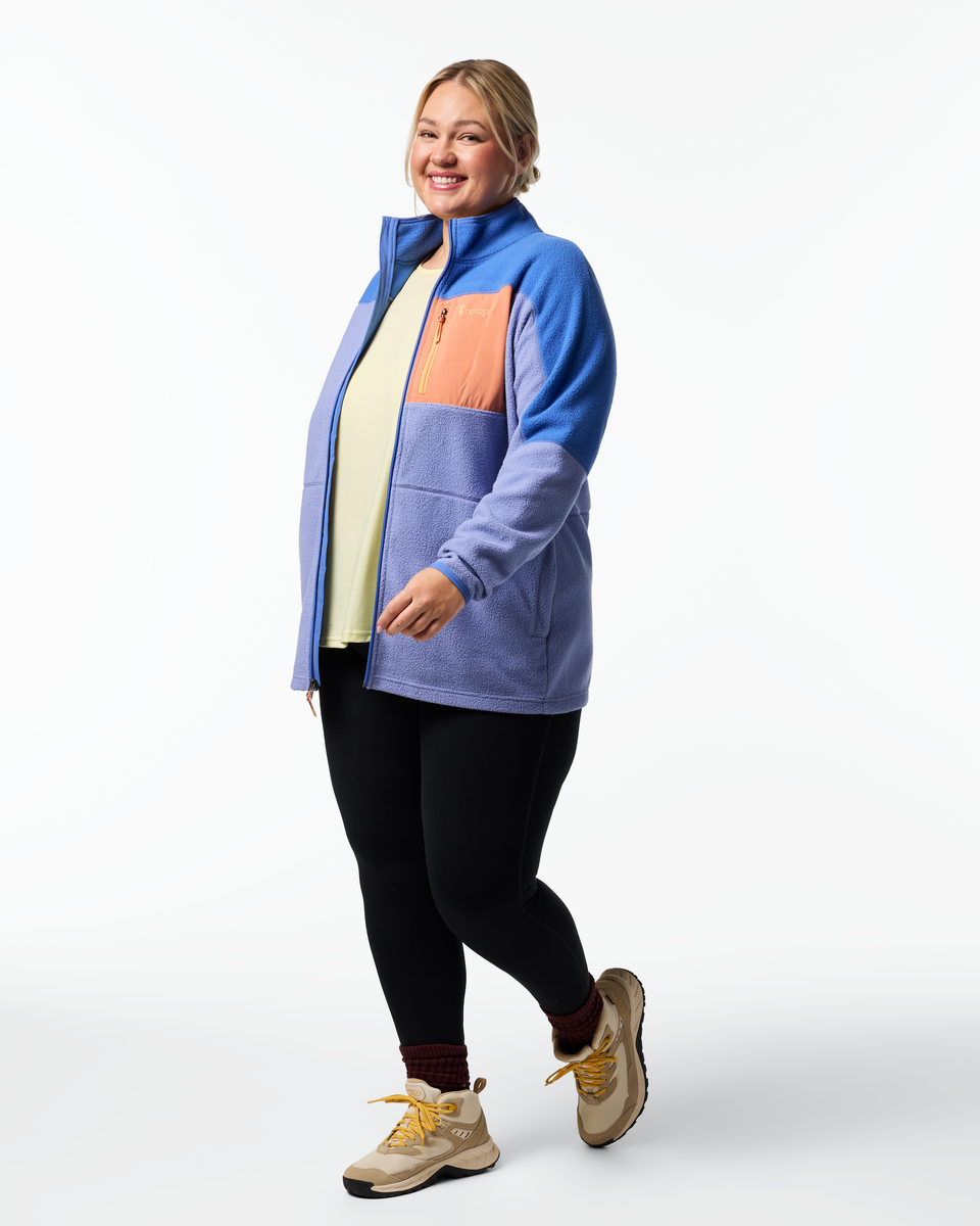 Abrazo Fleece Full-Zip Jacket - Women's, Azure/Aster, Model Jordy