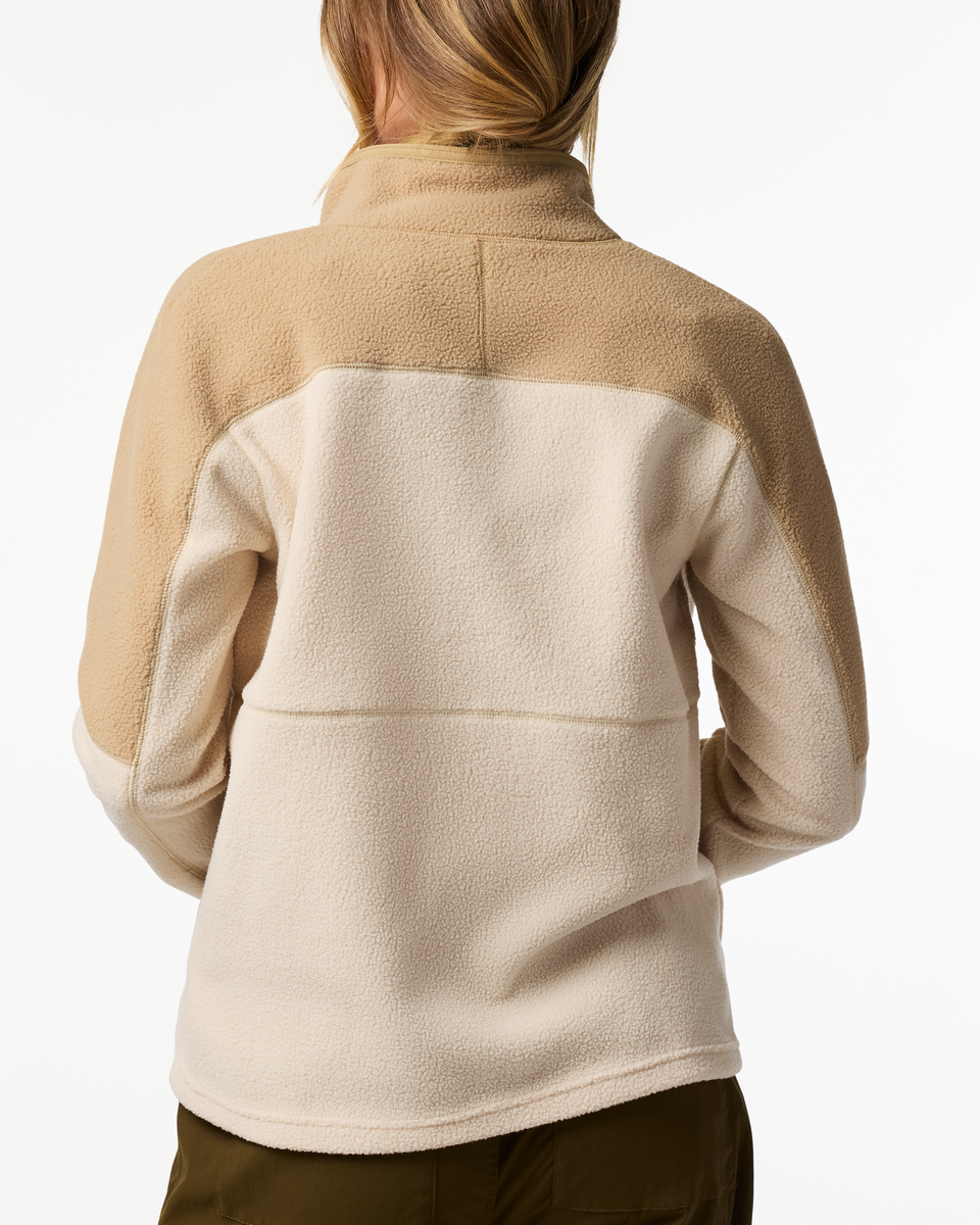 Abrazo Fleece Full-Zip Jacket - Women's, Khaki/Cream, Model Ellen