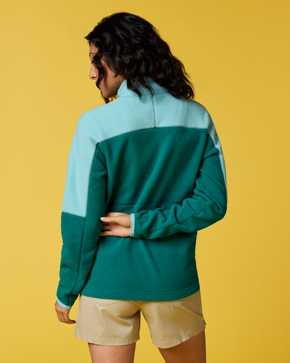 Abrazo Fleece Full-Zip Jacket - Women's, Tide Pool/Malachite, Model Tiff