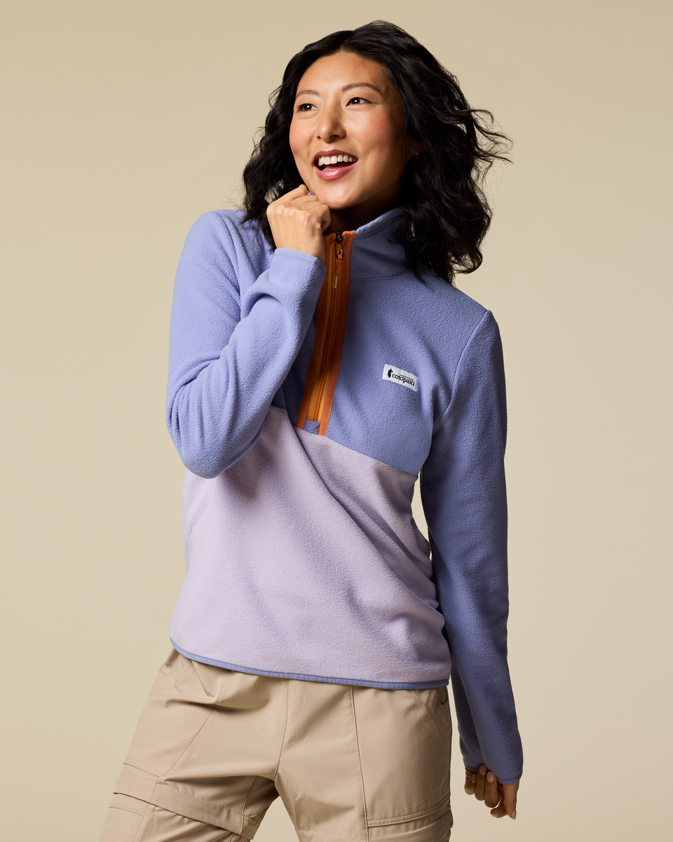 Amado Fleece Pullover - Women's, Aster/Moonbeam, Model Tiff