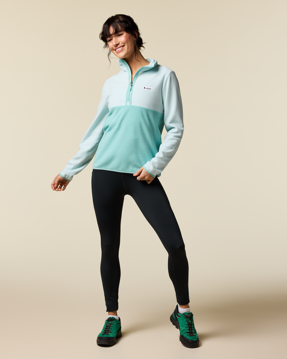 Amado Fleece Pullover - Women's, Surf/Tide Pool, Model Lola
