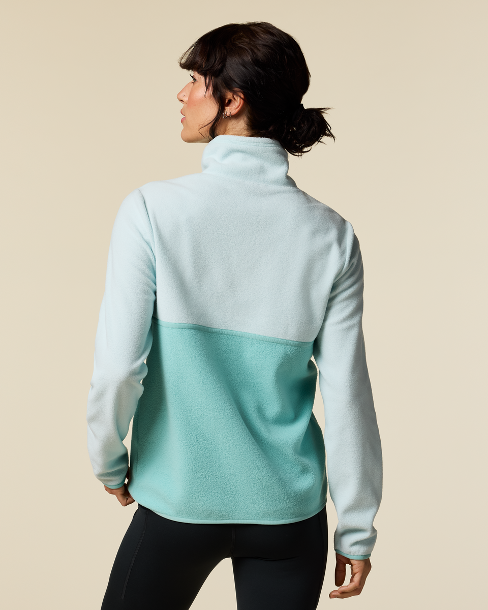 Amado Fleece Pullover - Women's, Surf/Tide Pool, Model Lola