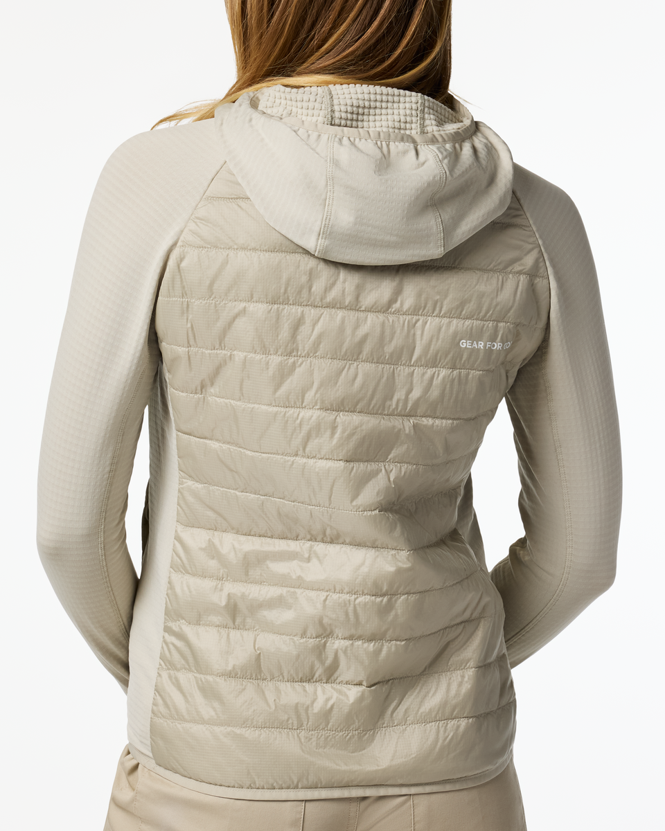 Capa Hybrid Insulated Hooded Jacket - Women's, Mineral, Model Ellen