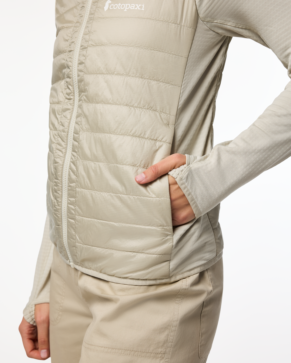 Capa Hybrid Insulated Hooded Jacket - Women's, Mineral, Model Ellen