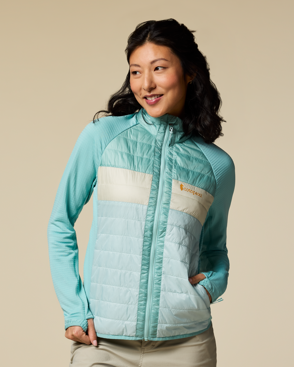 Capa Hybrid Insulated Jacket - Women's, Tide Pool/Surf, Model Tiff