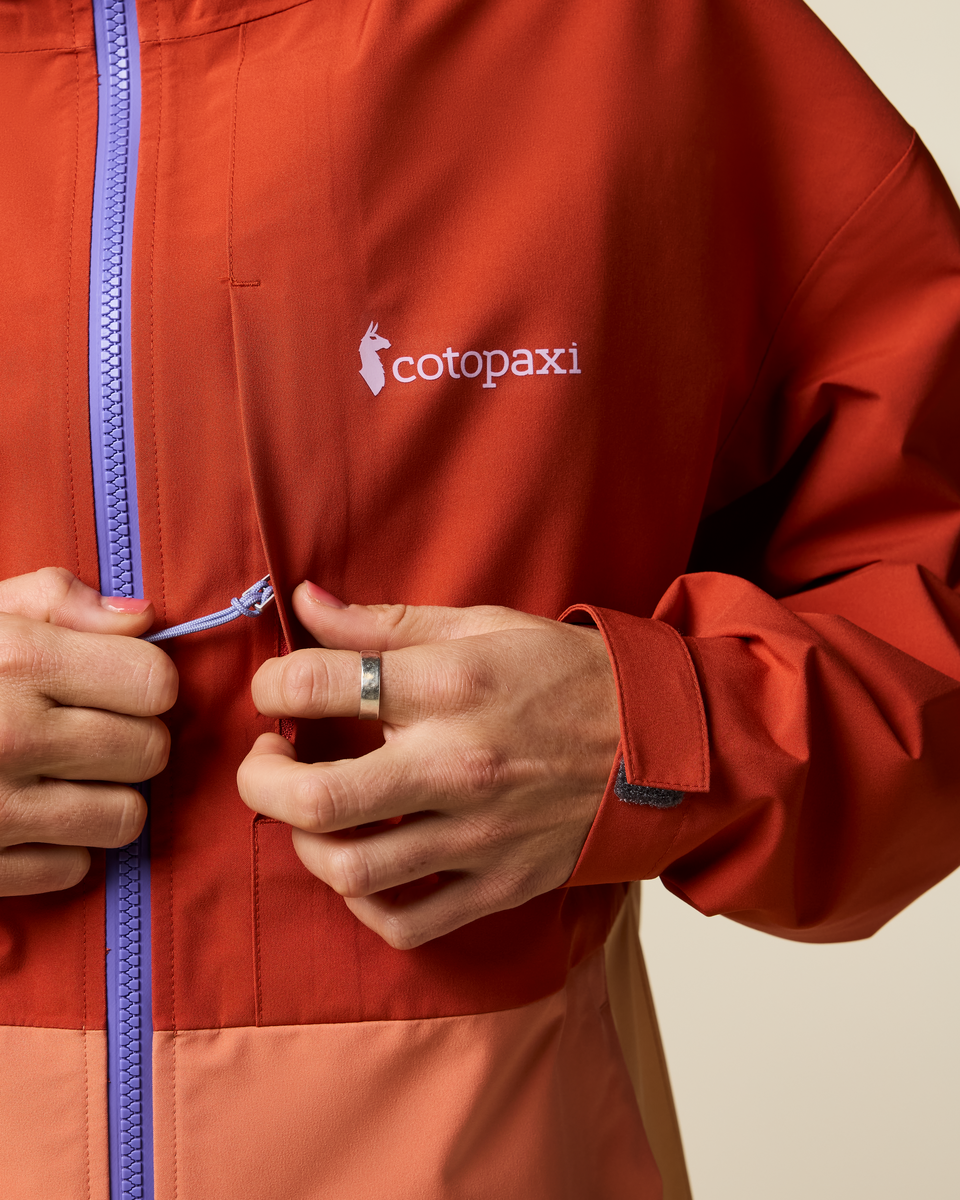 Cielo Rain Jacket - Women's, Chimayo/Grapefruit, Model Lola