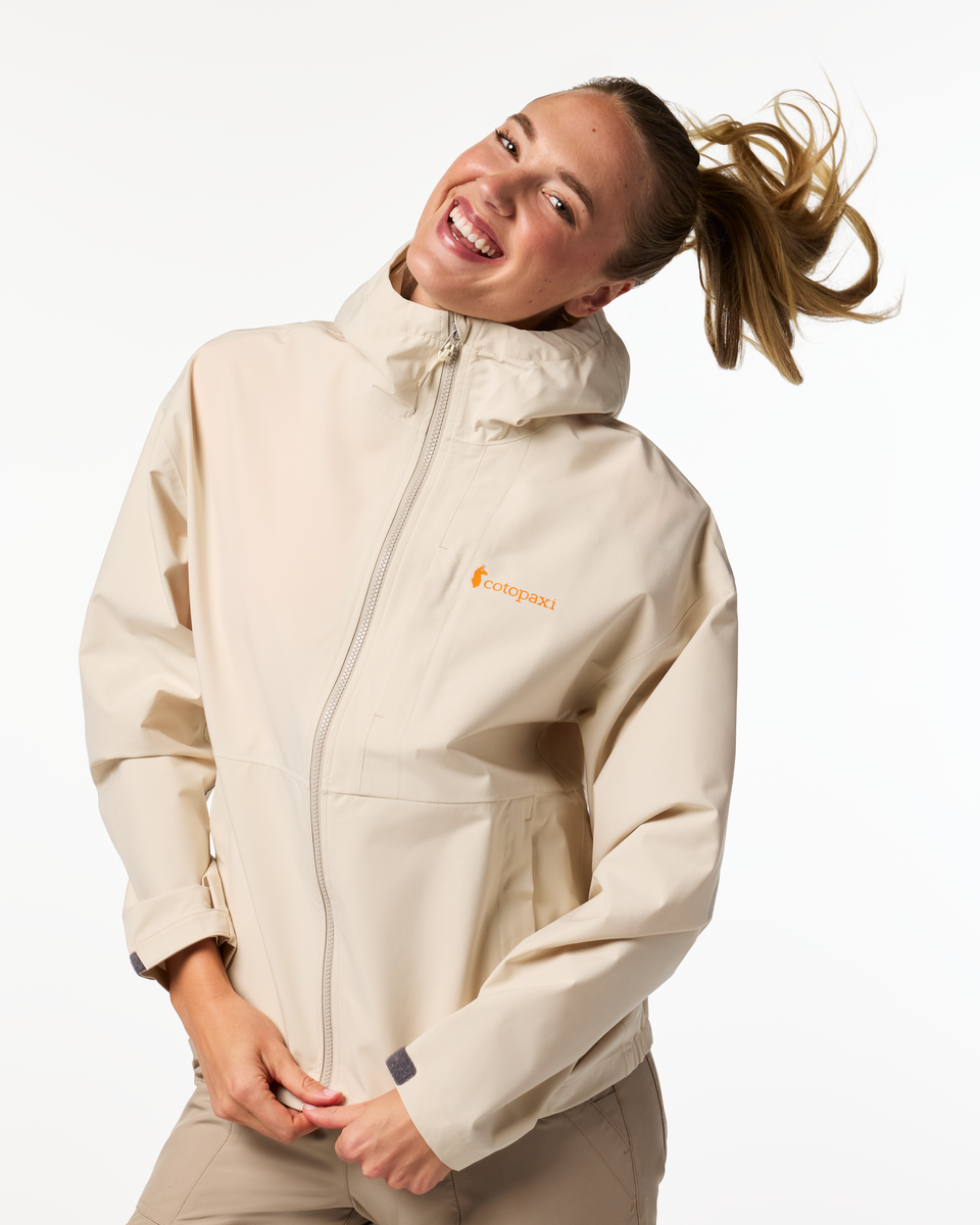 Cielo Rain Jacket - Women's, Cotopaxi Cream, Model Ellen